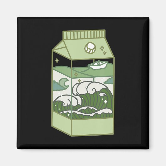 美的ミルクボックスのアートワークかわいいかわいいオタクアニメ マグネット (正面)