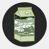 美的ミルクボックスのアートワークかわいいかわいいオタクアニメ ラウンドシール (正面)