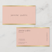 美的モダンデザインカラーエレガント金ゴールドクリーン 名刺 (正面/裏面)