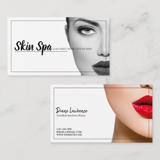 美的モダンナース、医師、美容外科 名刺 (正面/裏面)