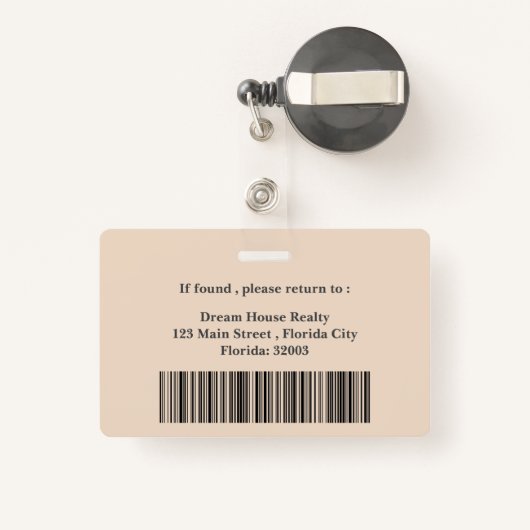 美的モダン不動産仲介業者実在不動産名 バッジ (裏面リトラクタブル付き)