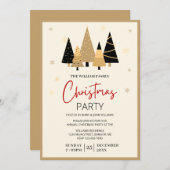 美的モダン家族クリスマスパーティー 招待状 (正面/裏面)