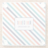 美的レトロストライプラインクカラフルリスマス ガラスコースター (裏面)