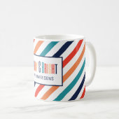 美的レトロストライプラインクカラフルリスマス コーヒーマグカップ (正面右)