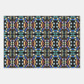 美的レトロヴィンテージジオメトリ抽象芸術パターン ラッピングペーパーシート (正面)