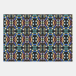 美的レトロヴィンテージジオメトリ抽象芸術パターン ラッピングペーパーシート