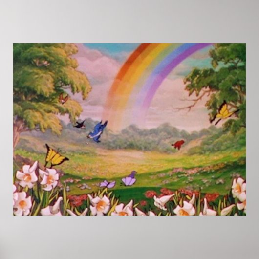 美的ヴィンテージ花畑 ポスター (正面)