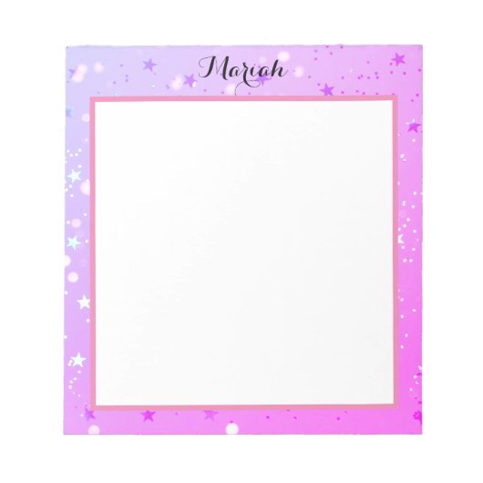 美的一時ピンクデザイン ノートパッド (正面)