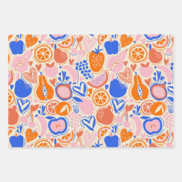 美的予測できなフカラフルルーツフード ラッピングペーパーシート