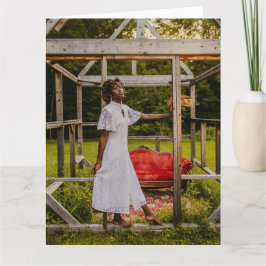 美的女性ポートレート折りグリーティングカード カード