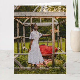 美的女性ポートレート折りグリーティングカード カード