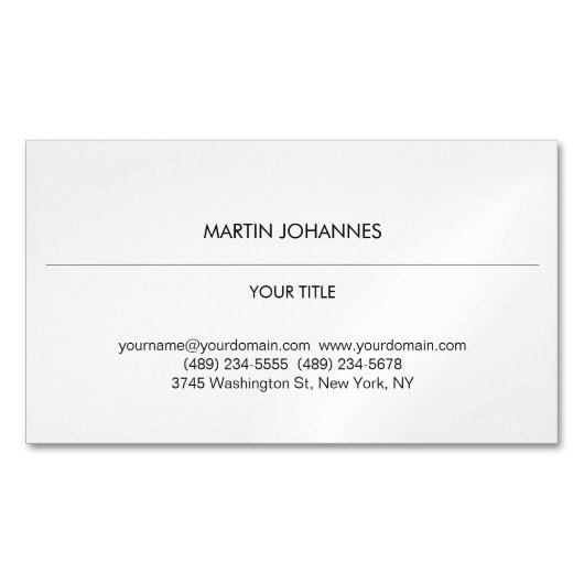 美的平野プロフェッショナル白モダン マグネット名刺 (正面)