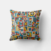 美的幾何カラフルパターン クッション (裏面)