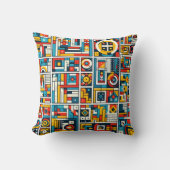 美的幾何カラフルパターン クッション (正面)