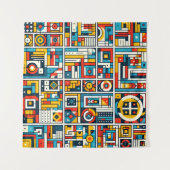 美的幾何カラフルパターン タペストリー (正面(横))