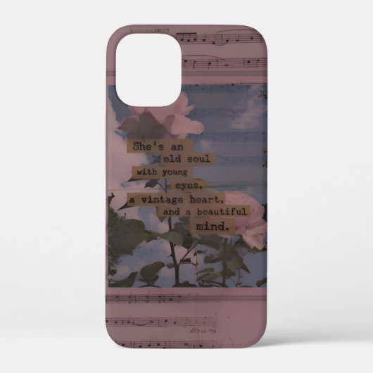 美的引用文、バラ、女性ヴィンテージ、ロマンチック Case-Mate iPhoneケース (裏面)