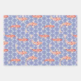 美的日本のコイ魚 ラッピングペーパーシート