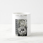 美的日本の歌舞伎スタイルヴィンテージサムライ博士 コーヒーマグカップ (中央)