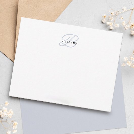 美的書エレガント道ミュート灰色モノグラム ノートカード