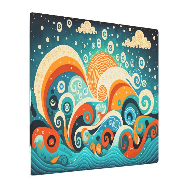 美的海波 メタルプリント (アングル)