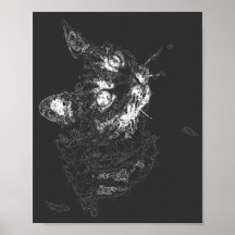 美的猫抽象芸術素晴らしラインモダンアート