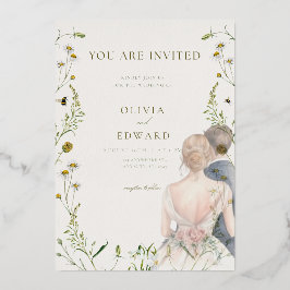 美的結婚式招待状カード 箔招待状