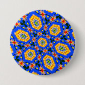 美的花柄 缶バッジ (正面)