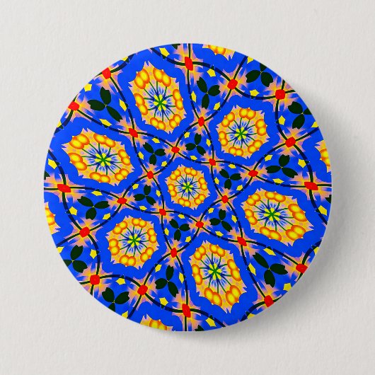 美的花柄 缶バッジ (正面)