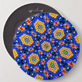 美的花柄 缶バッジ (正面&裏面)