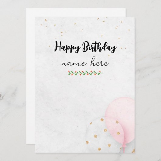 美的誕生日カード (正面/裏面)