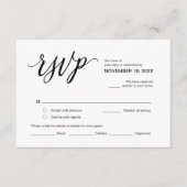 美的、モダンパーティーRSVP、応答 エンクロージャーカード (正面)