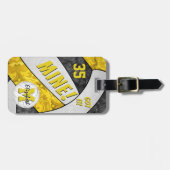 美祢！女子バレーボール黒金ゴールドスクールカラー ラゲッジタグ (正面横)