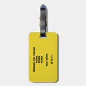 美祢！女子バレーボール黒金ゴールドスクールカラー ラゲッジタグ (裏面縦)