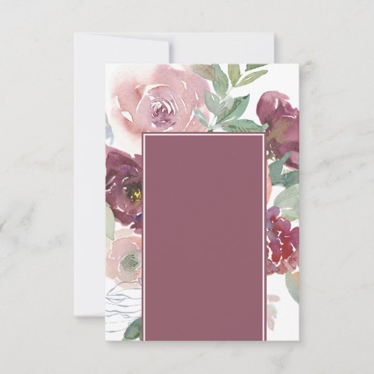 美空白のしいピンクとメイヴのフローラ結婚 招待状 (正面)