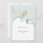 美素朴しいミントユーカリプトゥスウォーターカラーアート サンキューカード (正面)