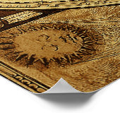 美素朴しいヴィンテージ旧世界地図 ポスター (角)