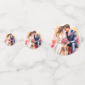 美結婚しいカップルの水色 コンフェッティ (正面)