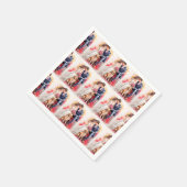 美結婚しいカップルの水色 スタンダードカクテルナプキン (角)