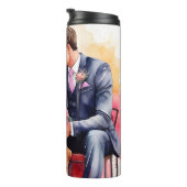 美結婚しいカップルの水色 タンブラー (回転右)