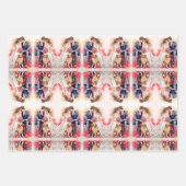 美結婚しいカップルの水色 ラッピングペーパーシート (正面3)