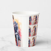 美結婚しいカップルの水色 紙コップ (右)