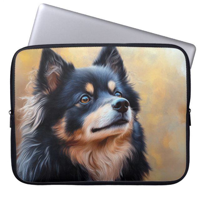 美絵を描しい愛犬の ラップトップスリーブ (正面)