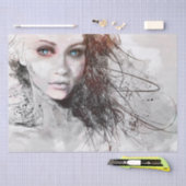 美絵画しい女性 薄葉紙 (クラフト)