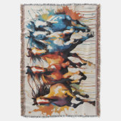 美絵画しい馬 スローブランケット (正面縦)
