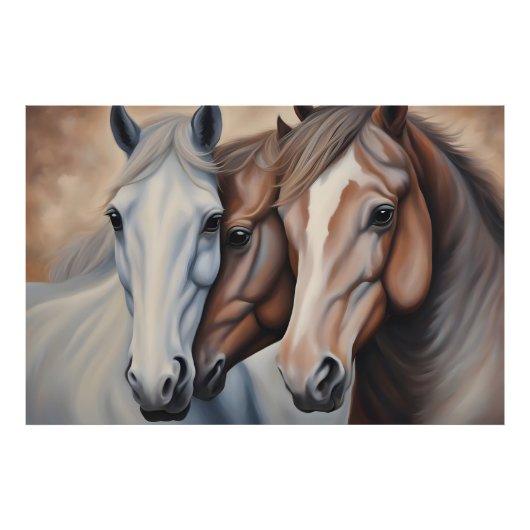美絵画しい馬 フォトプリント            (正面)