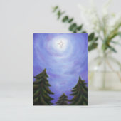 美絵画術のクリスマススター輝くの森 シーズンポストカード (スタンド正面)