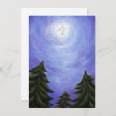 美絵画術のクリスマススター輝くの森 招待状 (正面/裏面)