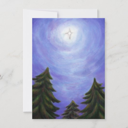 美絵画術のクリスマススター輝くの森 招待状 (正面)