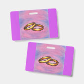 美絵画術ゴールデン結婚ペアの愛 バッジ (表裏)