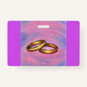 美絵画術ゴールデン結婚ペアの愛 バッジ (裏面)